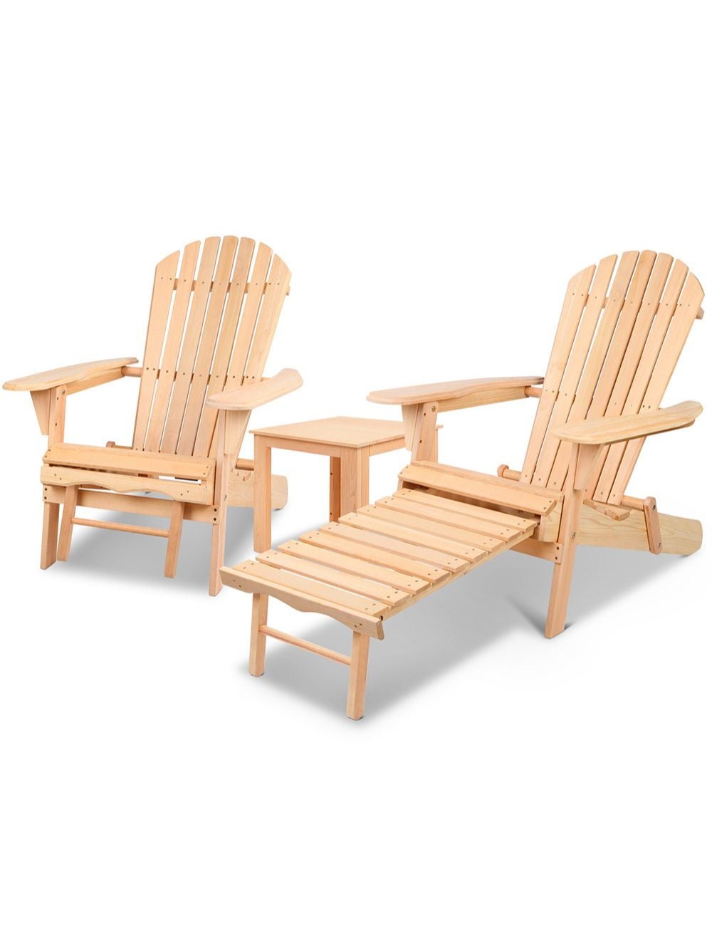 Gardeon Pc Outdoor Chair And Table Set Beach Chairs Wooden Adirondack