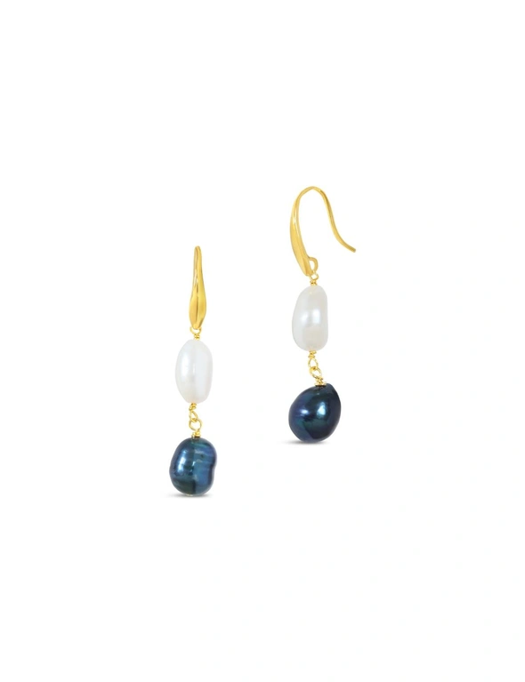 By F&R Real Pearl Double Drop Earrings, hi-res image number null