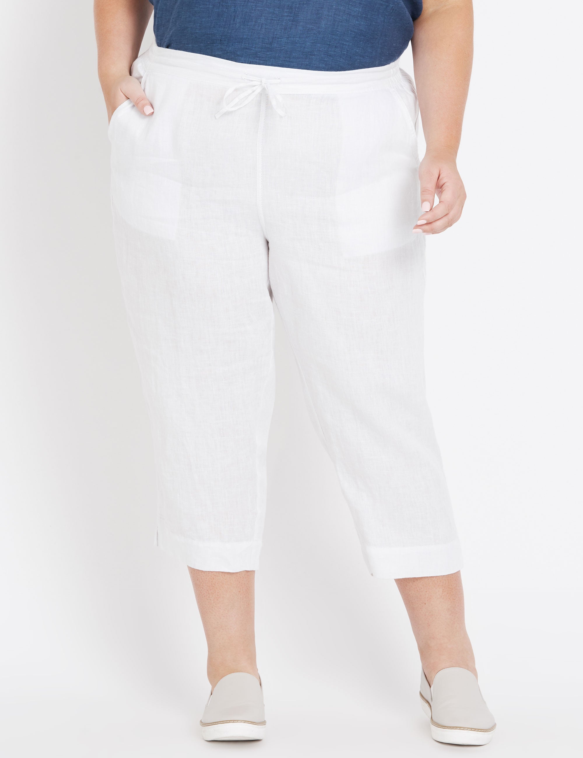 FAULTY Autograph Crop Linen Pant | Autograph