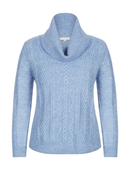 W.Lane Cable Cowl Neck Zip Pullover