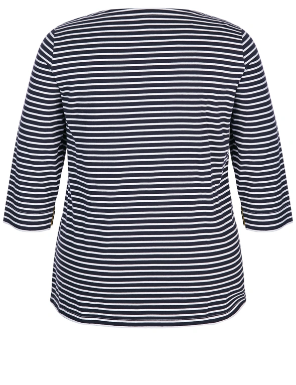 Autograph Striped Boat Neck Top, hi-res image number null