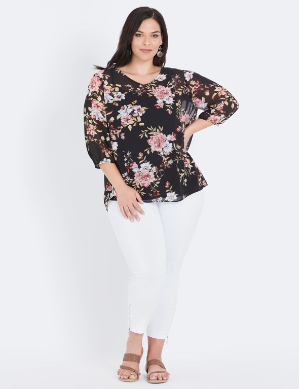 Autograph Floral Overlay Blouse, hi-res image number null