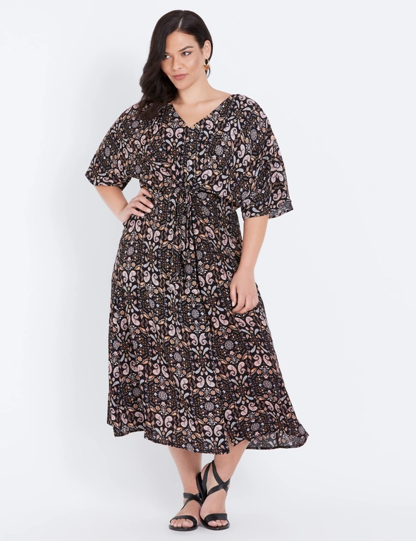 Autograph Woven Extended Sleeve Tie Maxi Dress, hi-res image number null