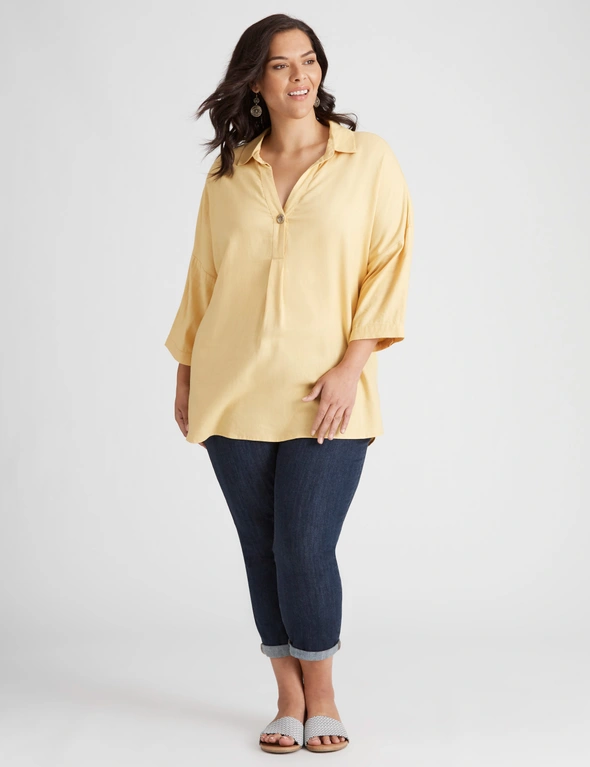 Autograph Linen Blend Tunic Top, hi-res image number null