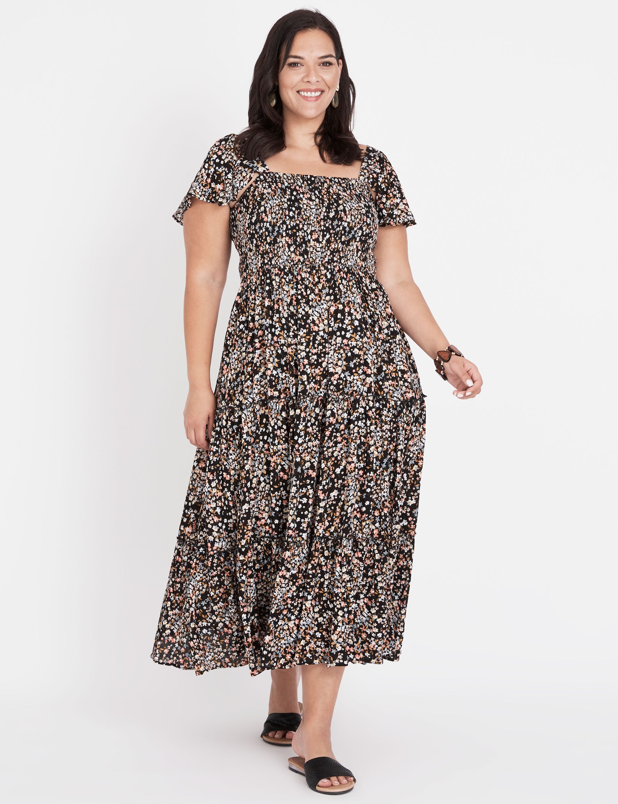 Autograph Woven Shirred bodice Maxi Dress | EziBuy Australia