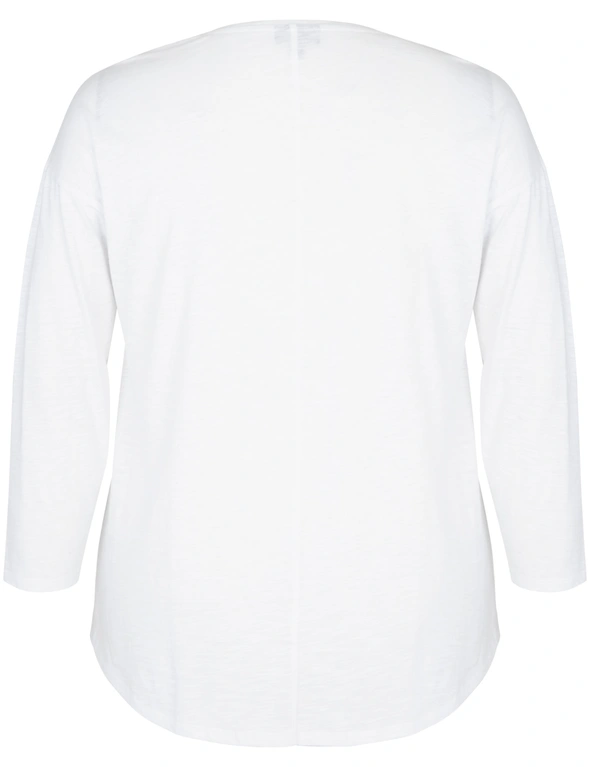 Autograph Knitwear 3/4 Sleeve Cotton Slub T-Shirt, hi-res image number null
