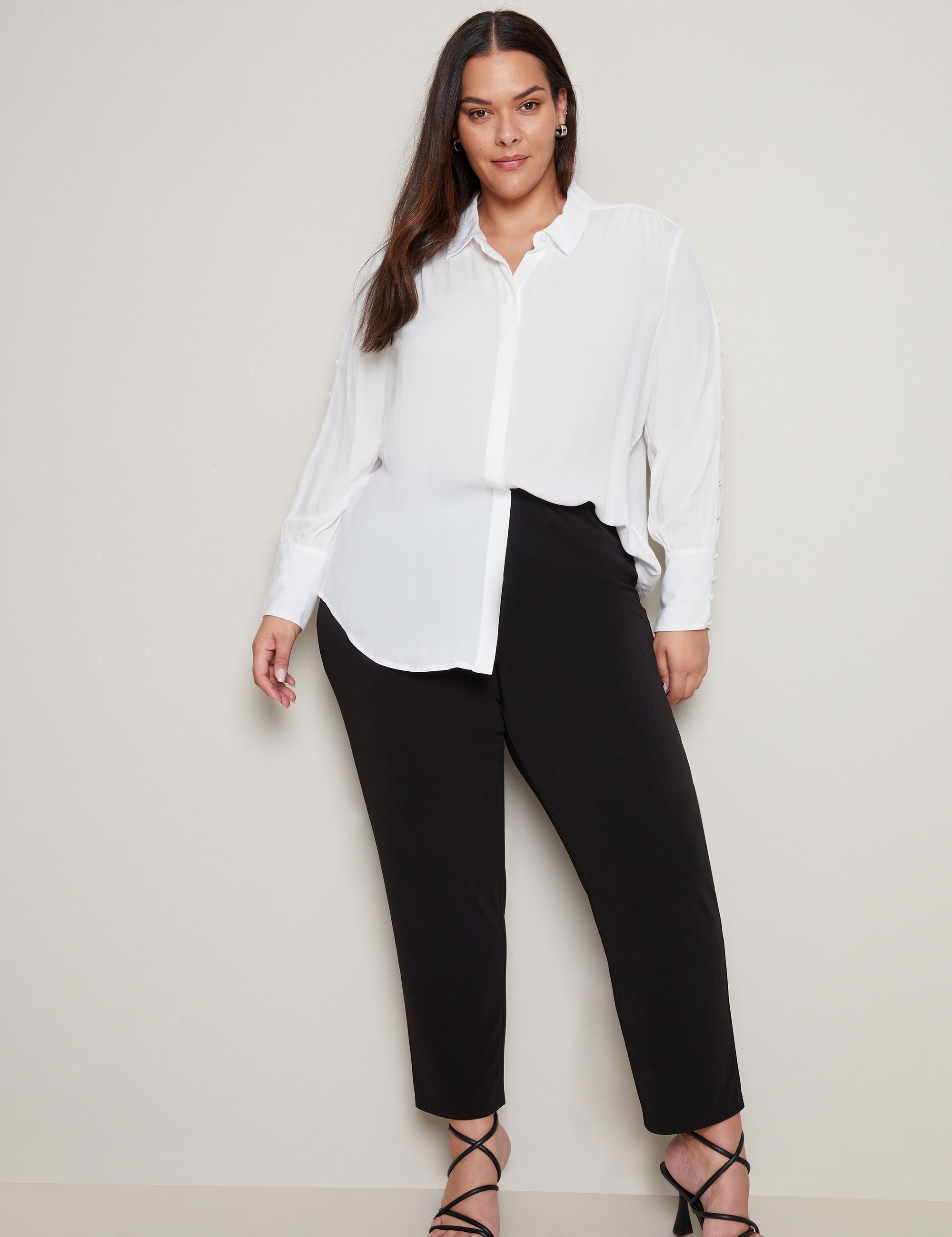 Black plus size dress cheap pants