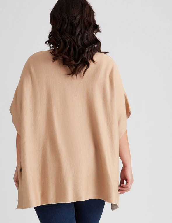 Autograph Knit Button Poncho, hi-res image number null