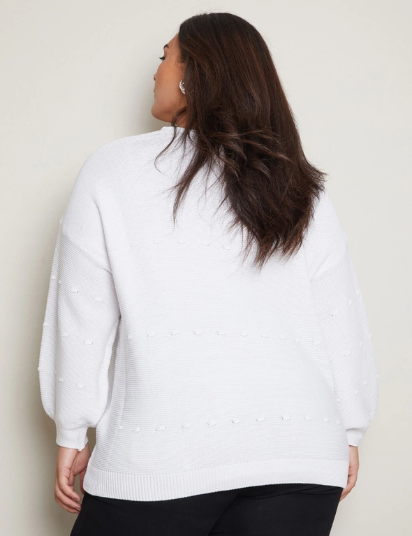 Autograph Knitwear Long Sleeve Textured Cotton Jumper, hi-res image number null