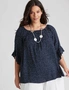 Autograph Woven Shirred 3/4 Sleeve Off the Shoulder Top, hi-res