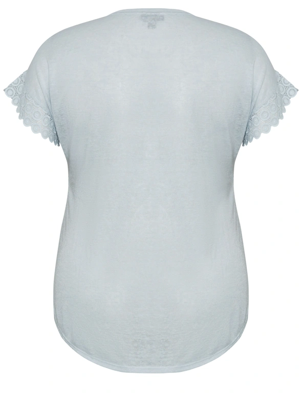 Autograph KnitwearShort Sleeve Lace Trim Top, hi-res image number null