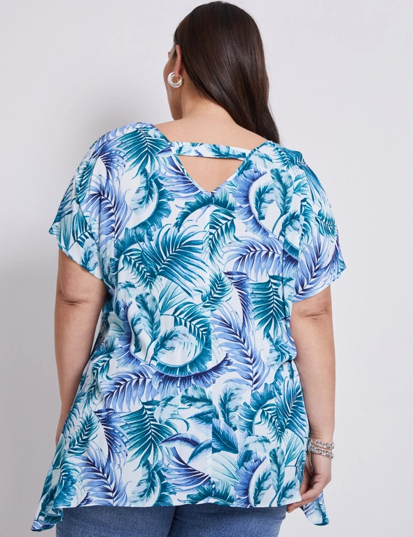 Autograph Woven Short Sleeve V Back Top, hi-res image number null