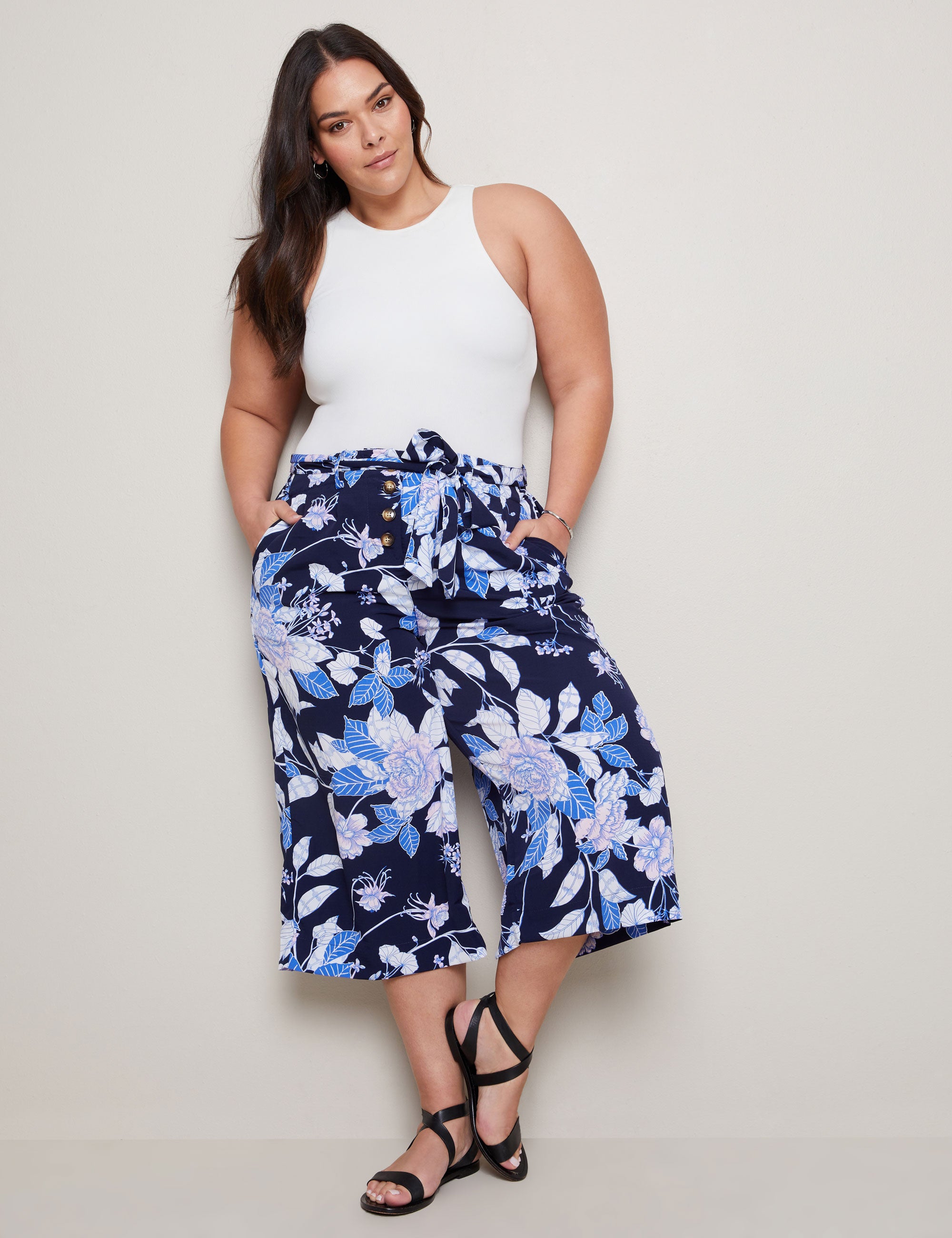 Autograph Crop Wide Leg Belted Pants | Autograph