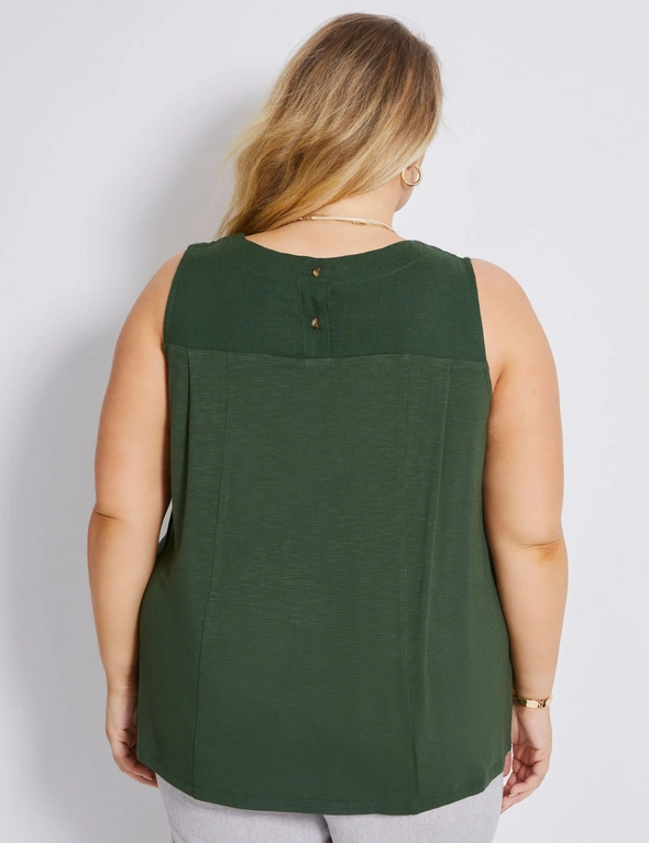 Autograph Knitwear Back Woven Front Sleeveless Shell Top, hi-res image number null