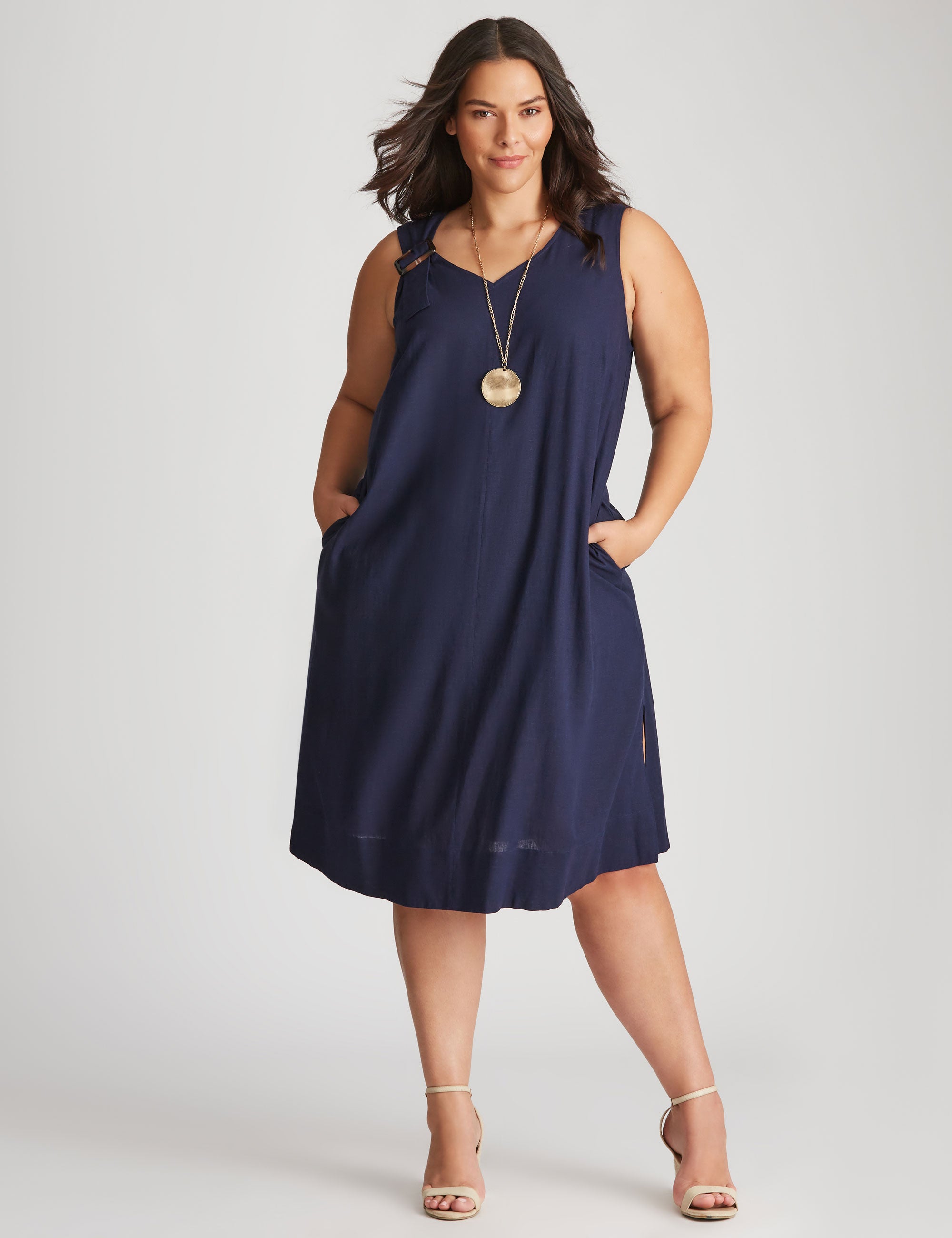 Navy blue shift dress clearance sleeveless