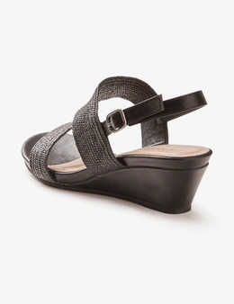 Autograph Textured Sling Back Wedge Sandals