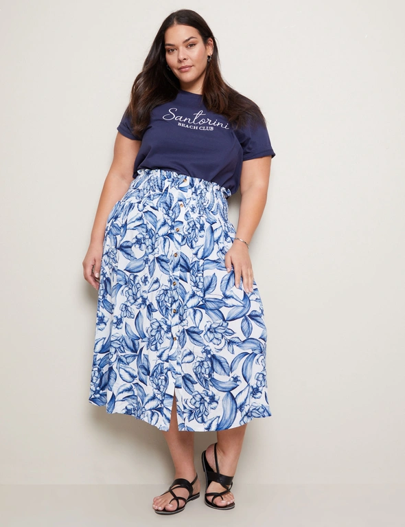 Autograph Woven Smocked Waist Maxi Skirt, hi-res image number null