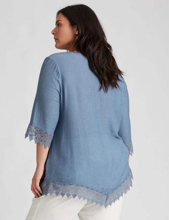 Autograph Woven Pintuck Lace Tunic, hi-res image number null