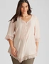 Autograph Woven Pintuck Lace Tunic, hi-res
