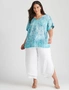 Autograph Woven Extended Sleeve Lurex Button Back Shell Top, hi-res