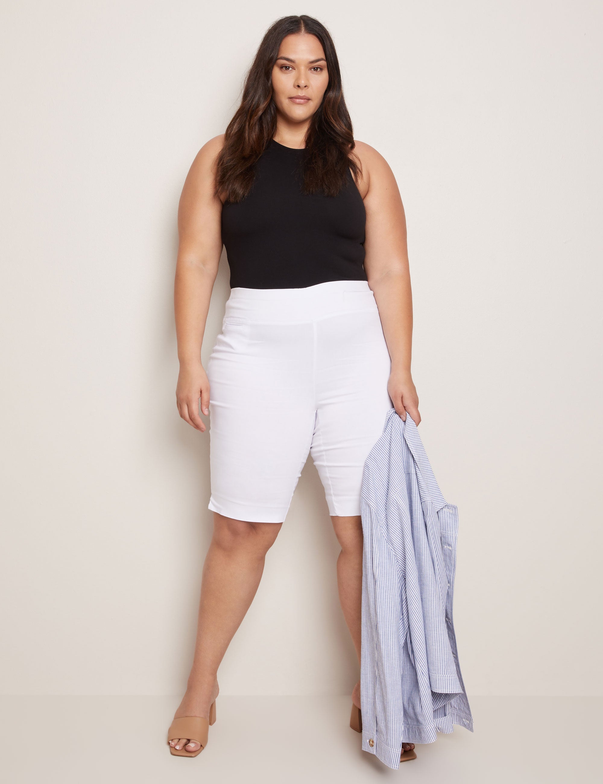 Plus size knee length shorts sale