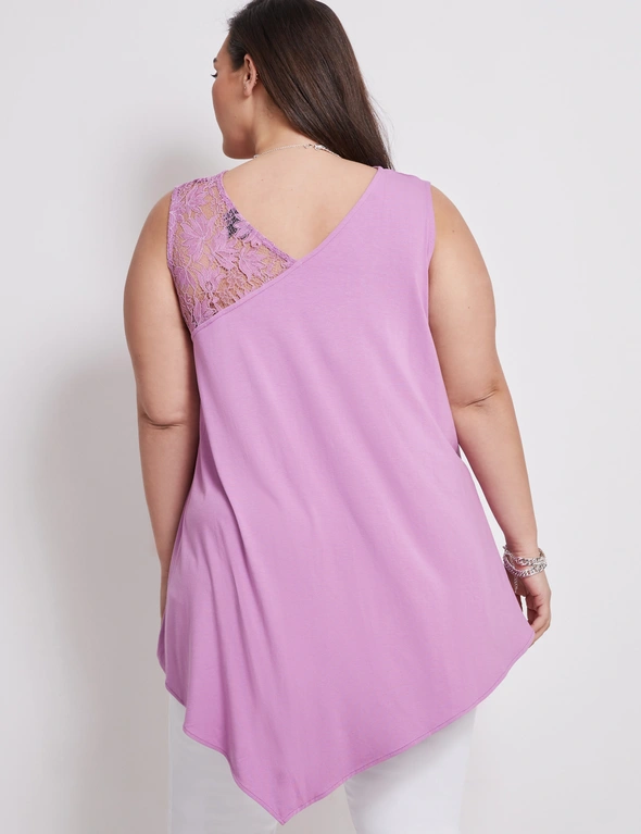 Autograph Sleeveless Lace Trim Tunic Top, hi-res image number null