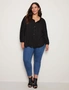 Autograph Woven Long Sleeve Cut Out Peasant Top, hi-res