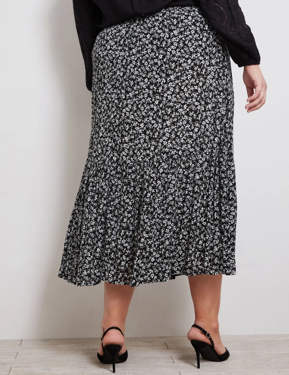 Autograph Woven Midi Curved Hem Skirt, hi-res image number null