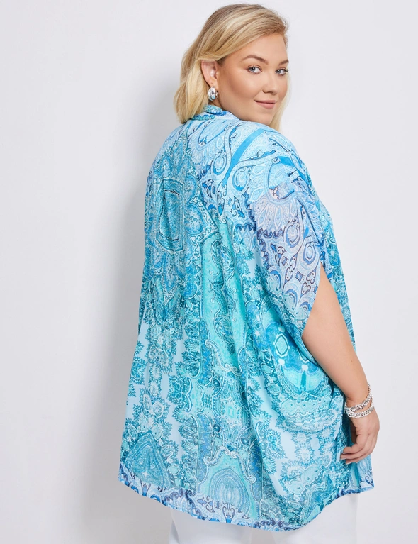 Autograph Woven 3/4 Sleeve Kimono Jacket, hi-res image number null