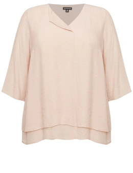 Autograph Woven 3/4 Sleeve Double Layer Top