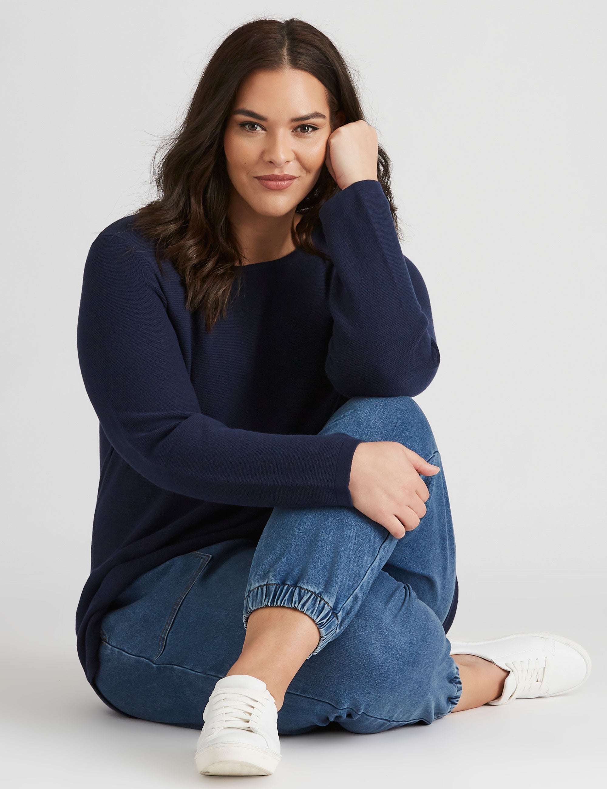 Plus size navy clearance jumper