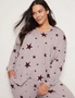 Autograph Printed Fluffy Long Sleeve Hoodie Top, hi-res