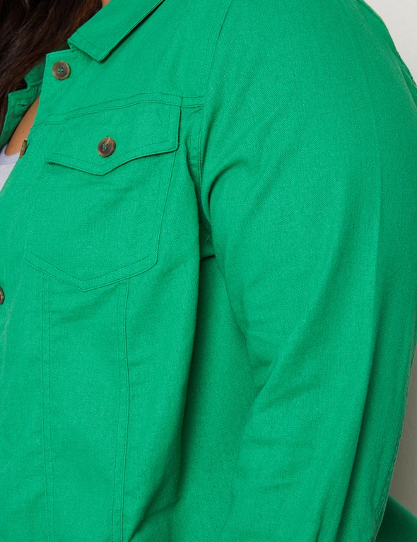 Autograph Woven Linen Blend Denim Style Jacket, hi-res image number null
