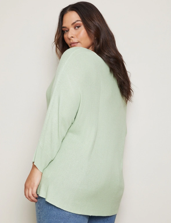 Autograph 3/4 Sleeve Rib Cotton Jumper, hi-res image number null