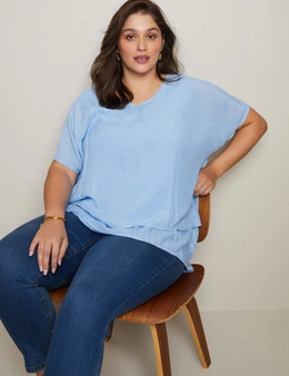 Autograph Extended Sleeve Double Layer V Neck Top