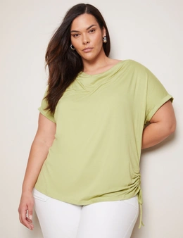 Autograph Knitwear Drape Neck Ruched Side Top