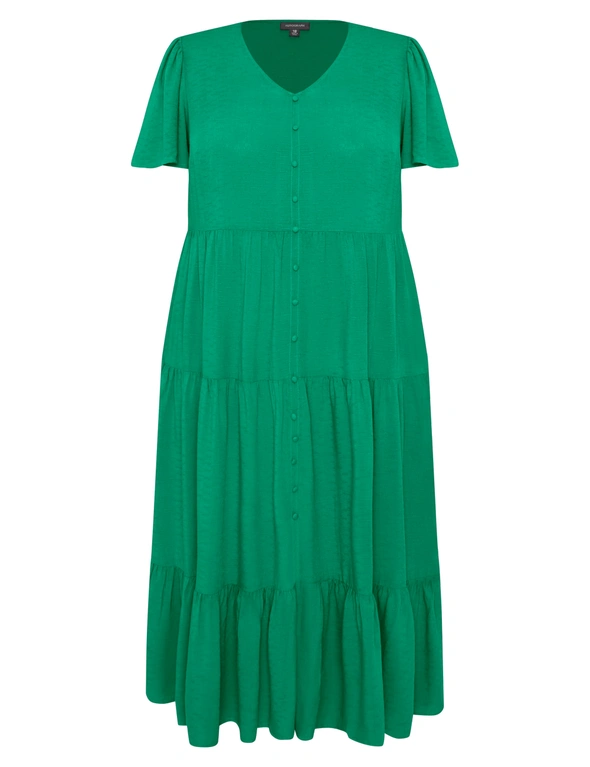 Autograph Woven 3/4 Sleeve Tiered Midi Dress, hi-res image number null
