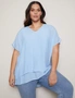 Autograph Extended Sleeve Double Layer V Neck Top, hi-res