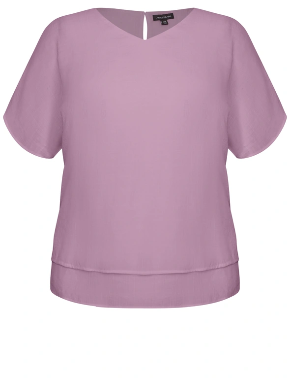 Autograph Extended Sleeve Double Layer V Neck Top, hi-res image number null