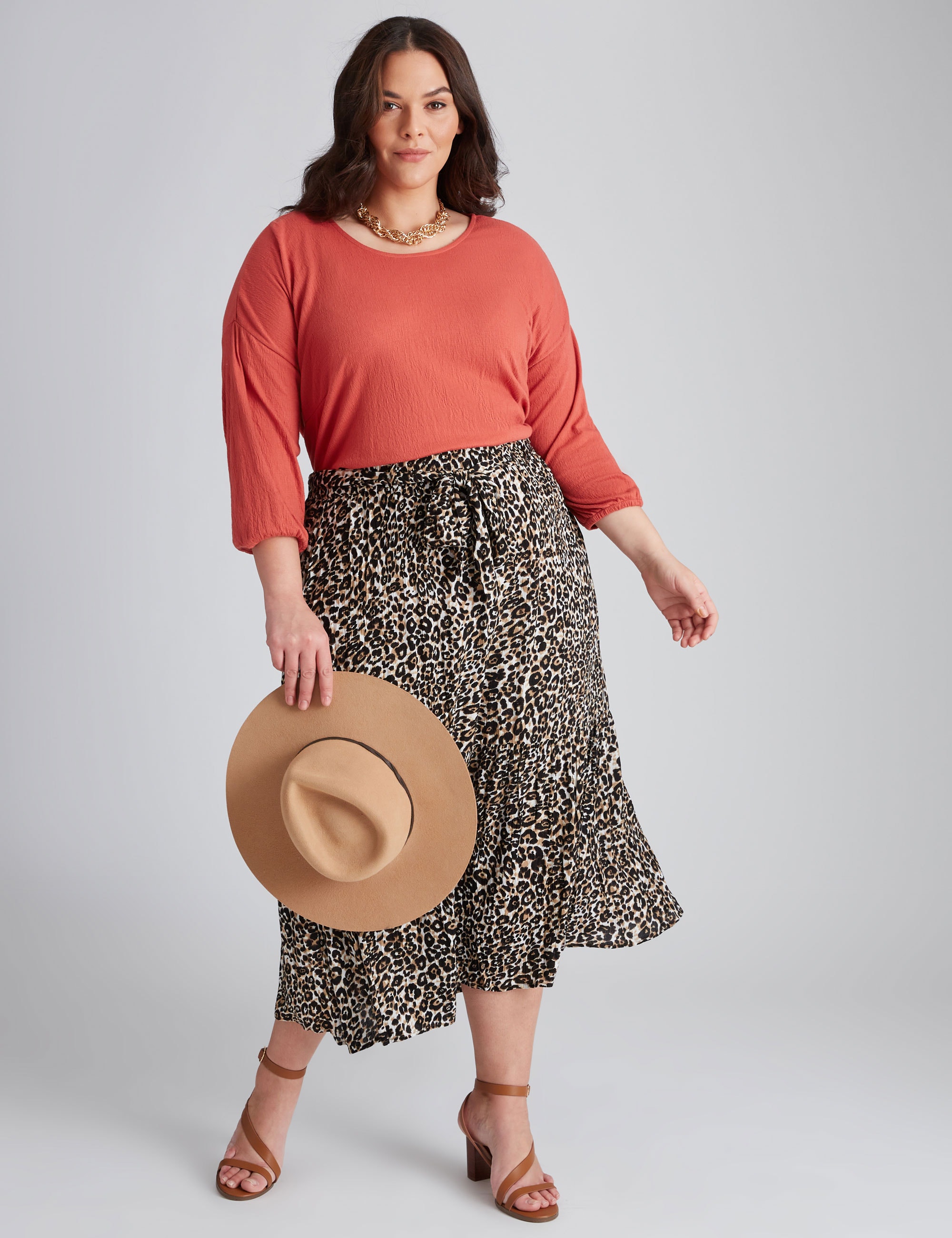 Plus size skirts clearance brown