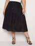 Autograph Woven Embroidered Chiffley Midi Skirt, hi-res