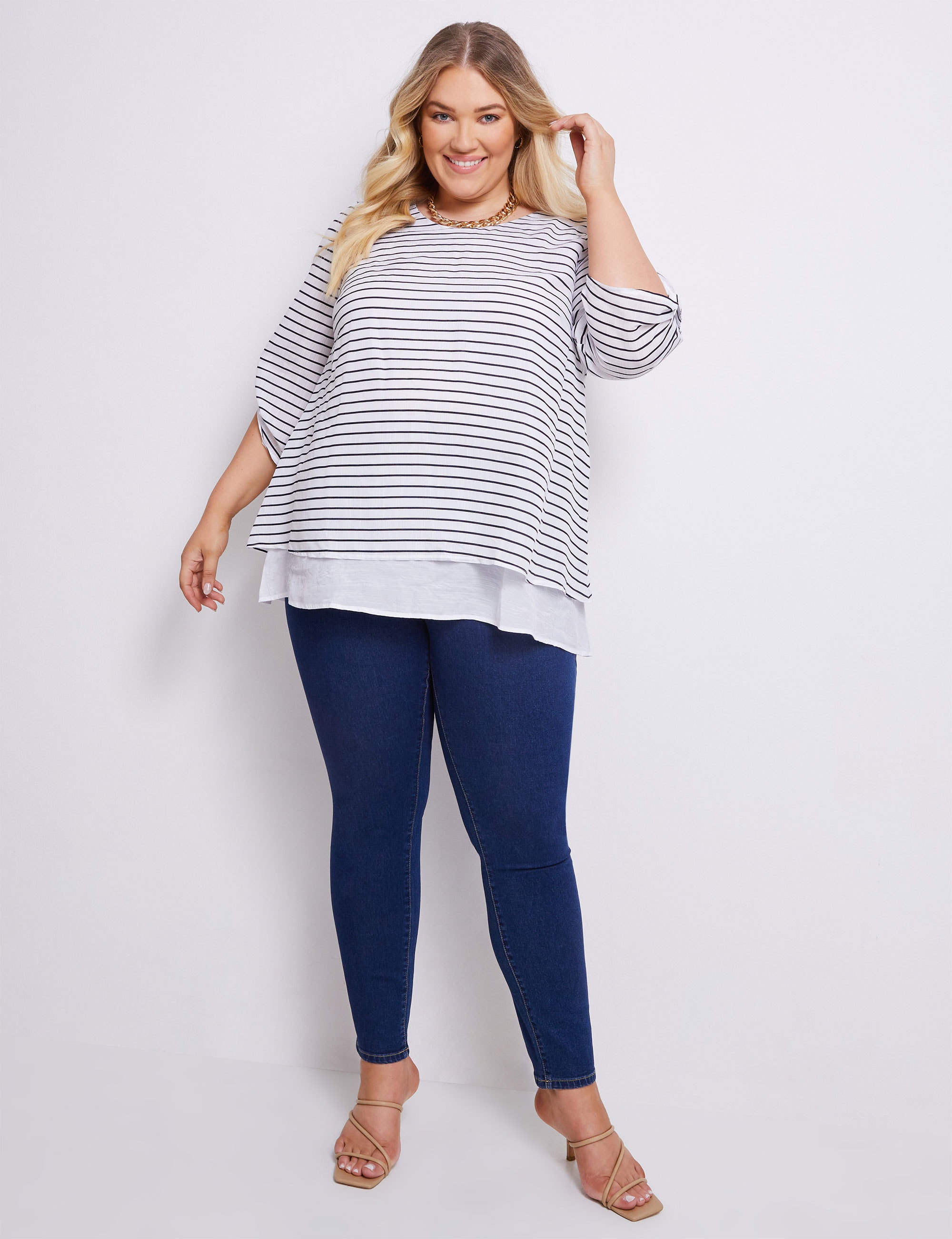 AUTOGRAPH - Plus Size - Womens Tops - Woven Double Layer Top