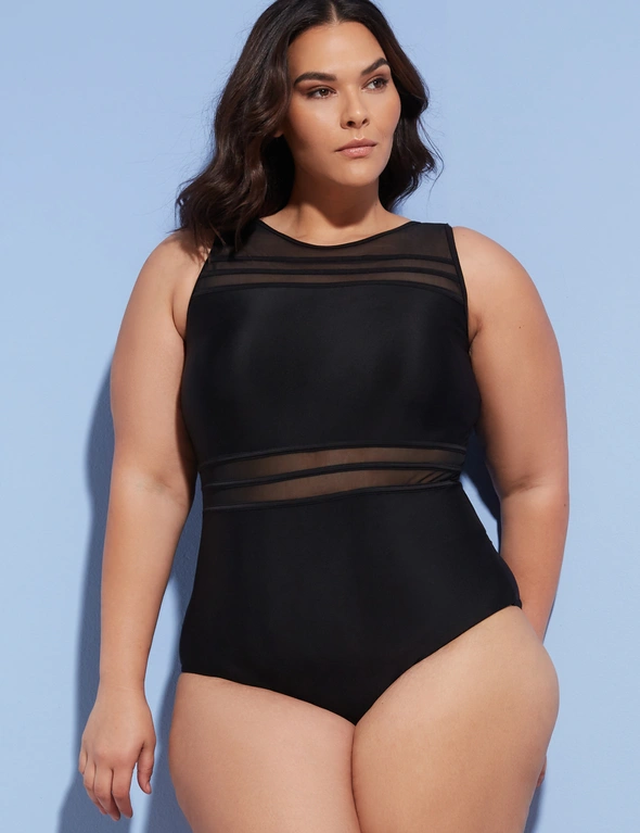 Autograph One Piece Swimsuit Active Mesh, hi-res image number null