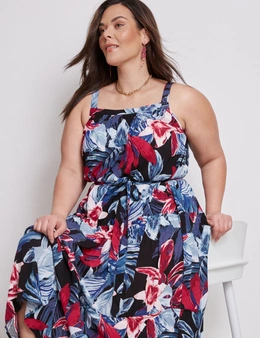 Autograph Strappy Belted Tiered Maxi Dress