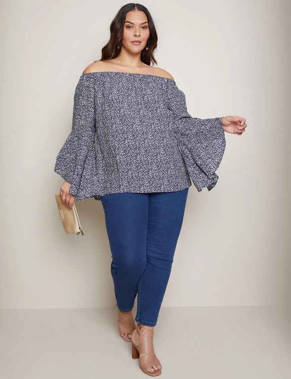 Autograph 3/4 Flounce Sleeve Off The Shoulder Top, hi-res image number null