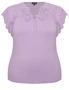 Autograph Short Sleeve Embroidered Shiffley Trim Knitwear Top, hi-res