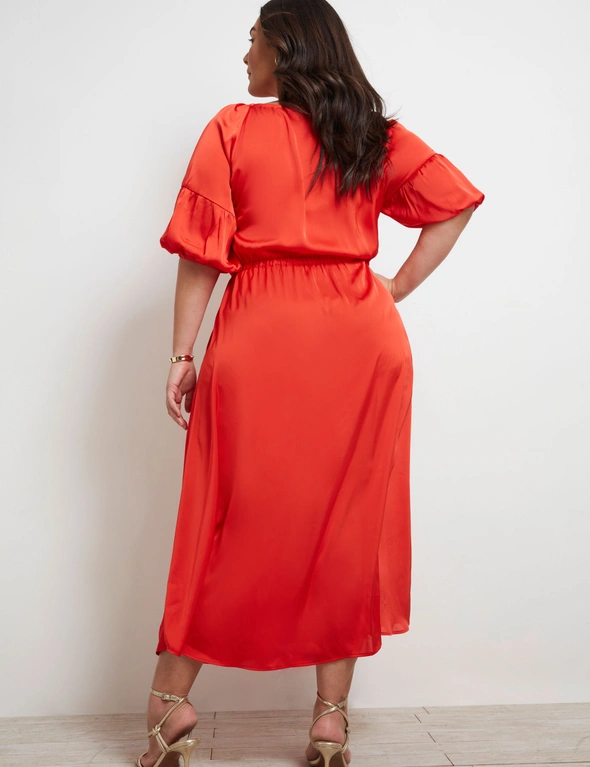 Autograph 3/4 Sleeve Shirred Front Maxi Dress, hi-res image number null