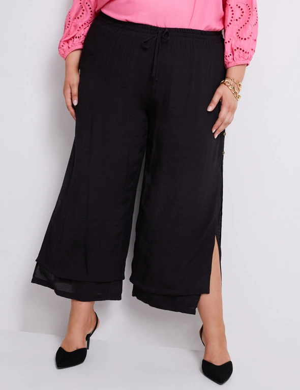 Double Layer Pants in Black