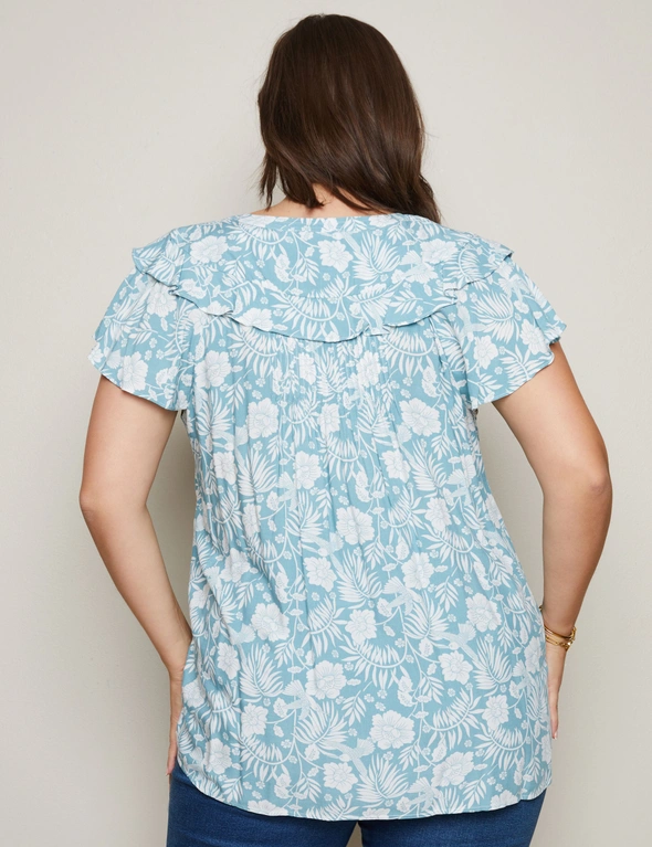 Autograph Flounce Cap Sleeve Pintuck Top, hi-res image number null