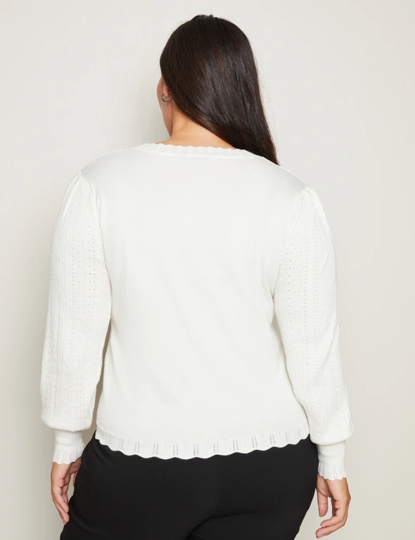 Autograph Long Sleeve Pointelle Jumper, hi-res image number null